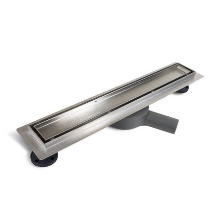 Rigolă de pardoseală Balneo 360 Drain 60 cm bilaterală cu panel din oțel inoxidabil periat cu sifon rotativ