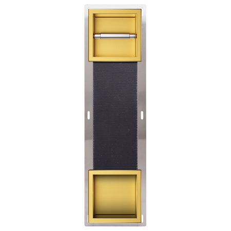 Suport hârtie igienică Balneo Wall Box Paper 2 Gold auriu cu compartiment îngropat în perete din oțel inoxidabil