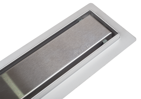 Rigolă de pardoseală Balneo Duplex Standard 60 cm bilaterală din oțel inoxidabil periat cu sifon jos