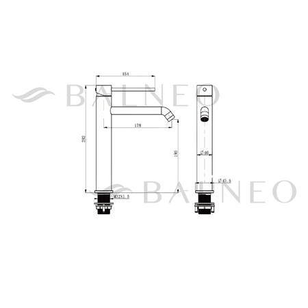 Balneo Cascade mixer pentru chiuvetă model 2 cupru