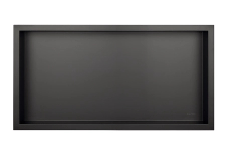 Raft de perete încastrat Balneo Wall Box One Black 60 x 30 x 10 cm negru din oțel inoxidabil cu ramă