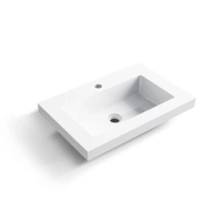 Lavoar pe blat Balneo Rica 60 x 40 cm alb din conglomerat