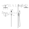 Balneo Cascade mixer de duș set de 2 metal pistol
