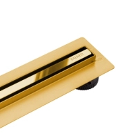 Sifon liniar de podea Balneo Slim & Low ProLine Mirror Gold 80 cm, auriu oglindă