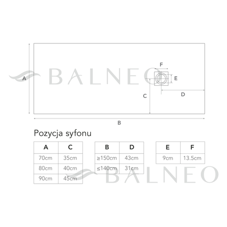 Cădiță de duș compozit Balneo Stone Tray 140 x 90 x 2,5 cm gri închis joasă dreptunghiulară