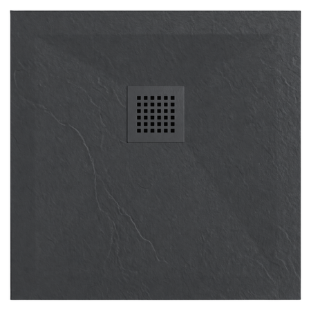 Cădiță de duș din compozit Balneo Stone Tray 80 x 80 x 2,5 cm gri închis joasă pătrată