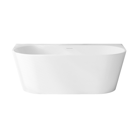 Cadă freestanding de perete Balneo VIVA PLUS NO RIM 160 x 75 cm albă din acril cu cadru din oțel inoxidabil și 6 picioare de stabilizare, cu preaplin și dop alb