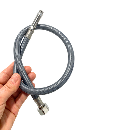 Furtun împletit gri Balneo PEX de conectare la robinet 3/8" x M10 40 cm