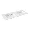 Lavoar Alveria Solid Surface, Coco White, cu sifon liniar dublu, 140 cm