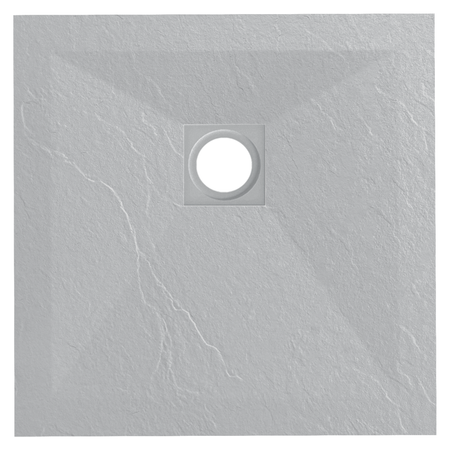 Cădiță de duș din compozit Balneo Stone Tray 90 x 90 x 2,5 cm gri deschis joasă pătrată