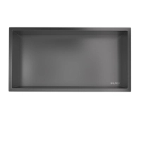 Balneo Wall Box One Gun Metal raft 60 x 30 x 7 cm în oțel inoxidabil periat cu flanșă