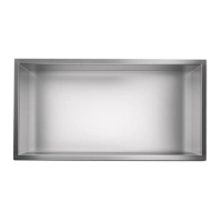 Raft de perete încastrat Balneo Wall Box One Inox 60 x 30 x 10 cm din oțel inoxidabil periat cu ramă