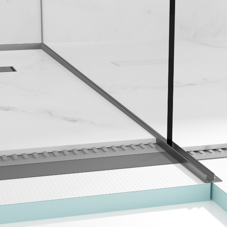 Balneo Gun Metal drop rail pentru sticla dreapta 120 cm