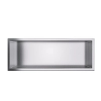 Raft încastrat Balneo WALL-BOX ONE Inox 60x20x10 cm din oțel inoxidabil cu ramă
