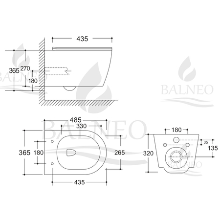 Set WC încastrat Balneo cadru Fix-Frame Narrow cu vas WC alb Luxa Tornado