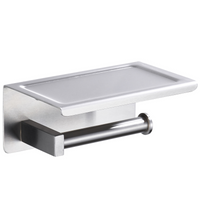 Suport de hârtie cu raft pentru telefon Balneo Qube inox
