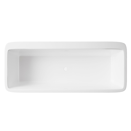 Cadă freestanding Balneo ROMA NO RIM 170 x 80 cm albă din acril cu cadru din oțel inoxidabil și 6 picioare de stabilizare, cu preaplin și dop alb