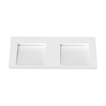 Lavoar Seravia Solid Surface, Coco White, cu sifon liniar dublu, 120 cm