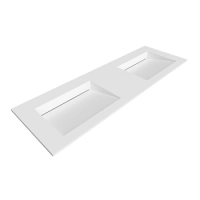 Lavoar Alveria Solid Surface, Coco White, cu sifon liniar dublu, 140 cm