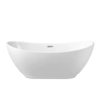 Cadă independentă Balneo PARMA 170 x 72 cm albă, acrilică, cu ramă din oțel inoxidabil și 6 picioare stabilizatoare, cu preaplin și dop Chrome