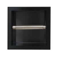 Suport pentru hârtie igienică Balneo Wall Box Paper 1 negru încastrat în perete din oțel inoxidabil
