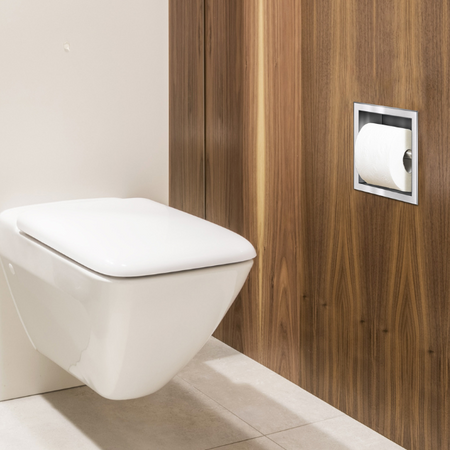 Suport pentru hârtie igienică Balneo Wall Box Paper 1 încastrat în perete din oțel inoxidabil periat