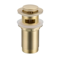 Dop de chiuvetă din alamă Balneo Klik Klak E, auriu, cu sistem de preaplin – Brushed Gold