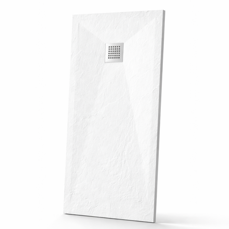 Cădiță de duș compozit Balneo Stone Tray 100 x 80 x 2,5 cm albă joasă dreptunghiulară