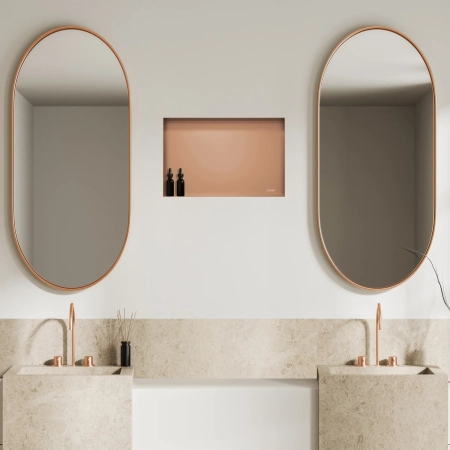 Raft de nișă Balneo Wall Box No rim Copper 60 x 30 x 10 cm din cupru din oțel inoxidabil fără guler