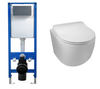 Set WC încastrat Balneo cadru Fix-Frame Narrow cu vas WC alb Luna Tornado