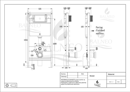 Cadru îngropat WC Balneo Fix-Frame Slim