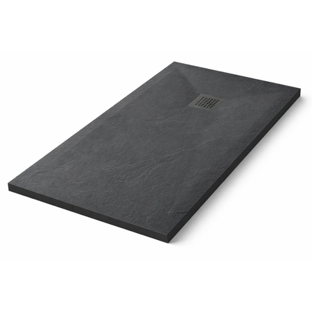 Cădiță de duș compozit Balneo Stone Tray 120 x 90 x 2,5 cm gri închis joasă dreptunghiulară