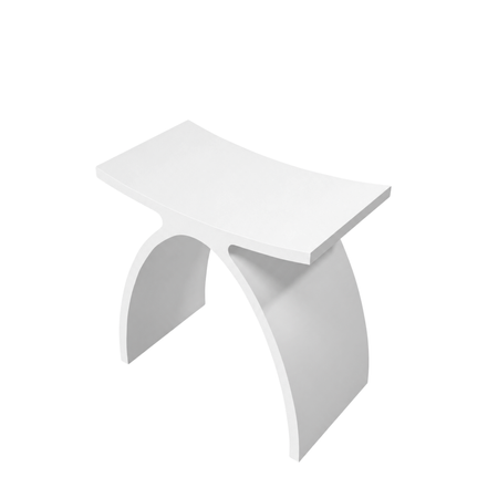 Taburet de baie LAVO Solid Surface, Coco White