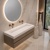 Lavoar Veloria Coco White Solid Surface cu sifon liniar 120 cm