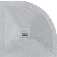 Cădiță de duș din compozit Balneo Stone Tray 80 x 80 x 2,5 cm gri deschis joasă semirotundă