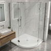 Cădiță de duș din compozit Balneo Stone Tray 90 x 90 x 2,5 cm alb joasă semirotundă