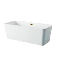 Cadă independentă Balneo ROMA 170 x 80 cm albă, acrilică, cu ramă din oțel inoxidabil și 6 picioare stabilizatoare, cu preaplin și dop Gold