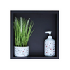 Raft de perete încastrat Balneo Wall Box One Black 30 x 30 x 10 cm negru din oțel inoxidabil cu ramă