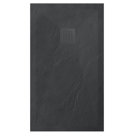 Cădiță de duș compozit Balneo Stone Tray 140 x 90 x 2,5 cm gri închis joasă dreptunghiulară