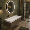 Lavoar Veloria Coco White Solid Surface cu sifon liniar 120 cm