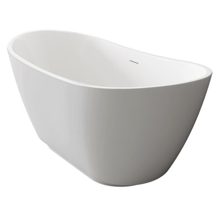 Cadă freestanding Balneo PARMA NO RIM 170 x 72 cm alb-gri din acril cu cadru din oțel inoxidabil și 6 picioare de stabilizare, cu preaplin și dop alb