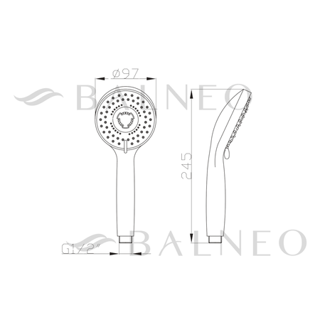 Pară de duș Balneo Cascade model 3 Copper