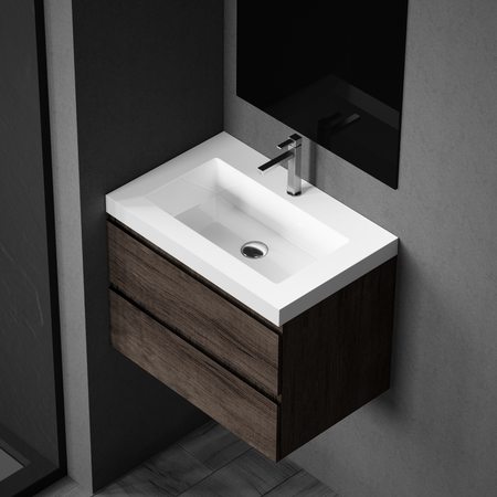 Lavoar pe blat Balneo Rica 60 x 40 cm alb din conglomerat