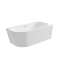 Cadă independentă de colț dreapta Balneo AVOLA 150 x 75 cm albă, acrilică, cu ramă din oțel inoxidabil și 6 picioare stabilizatoare, cu preaplin și dop White