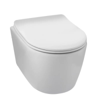 Vas WC suspendat Balneo Luxa rimless alb fără guler cu capac soft-close din duroplast