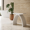 Taburet de baie LAVO Solid Surface, Coco White