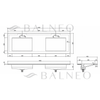 Lavoar Alveria Solid Surface, Coco White, cu sifon liniar dublu, 140 cm