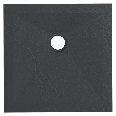 Cădiță de duș din compozit Balneo Stone Tray 80 x 80 x 2,5 cm gri închis joasă pătrată