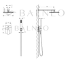 Balneo Cascade mixer de duș set de 3 aur