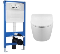 Set WC încastrat Balneo cadru Fix-Frame Slim Next cu vas WC alb Luxa Tornado